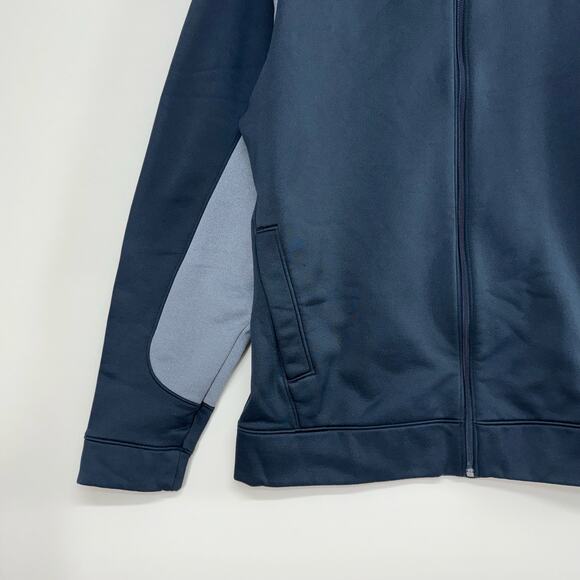 UNDER ARMOUR Track Jacket Fleece Lined Loose Fit Full Zip Black Gray Men's Sz M - Picture 5 of 9